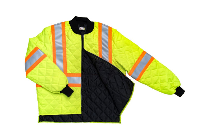 Hi-Vis Quilted Freezer Jacket with Reflective Tape